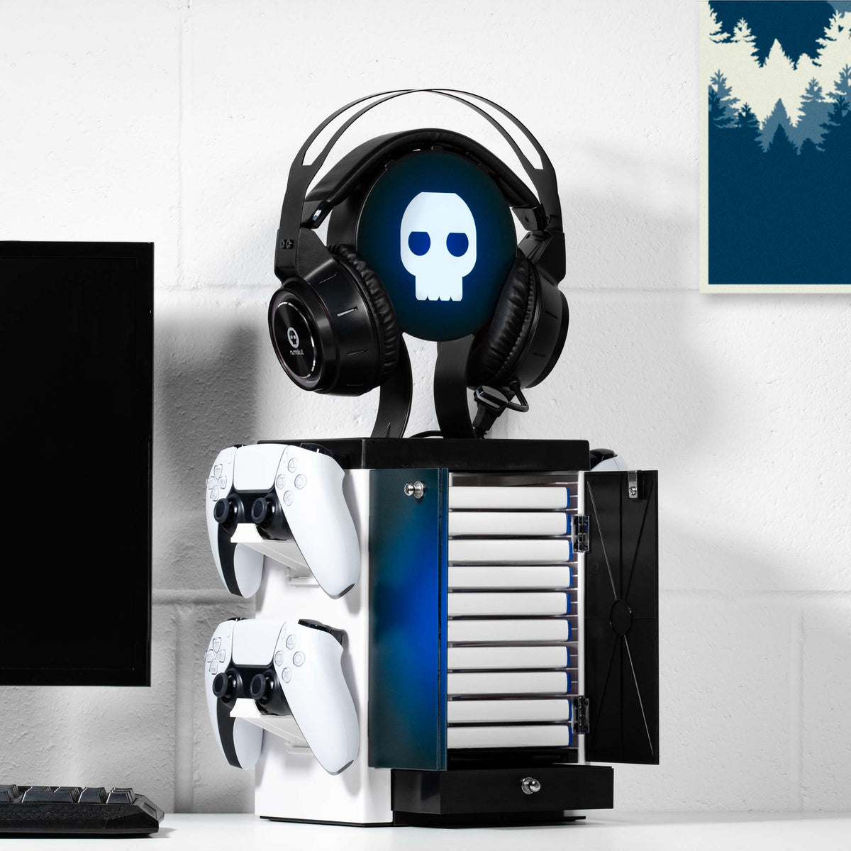 Gaming Locker for PS5 & PS4 - Blue and White | Numskull