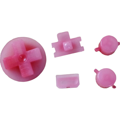 Button Set For Original Game Boy DMG 01 - Color Changing - Pink To Clear | Retro Modding