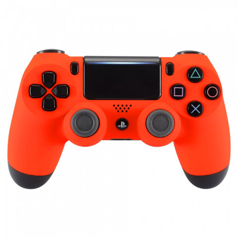 ZedLabz replacement soft touch front housing face plate for Sony PS4 Pro JDM-040 controllers - neon orange