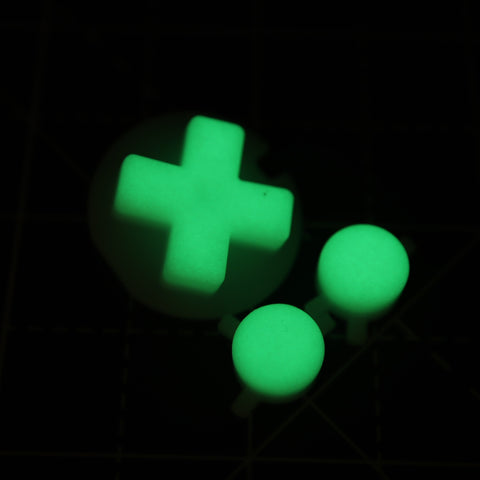 Hand cast custom resin buttons for Nintendo Game Boy Advance - Glow in the dark Green [GBA AGB] | Lab Fifteen Co