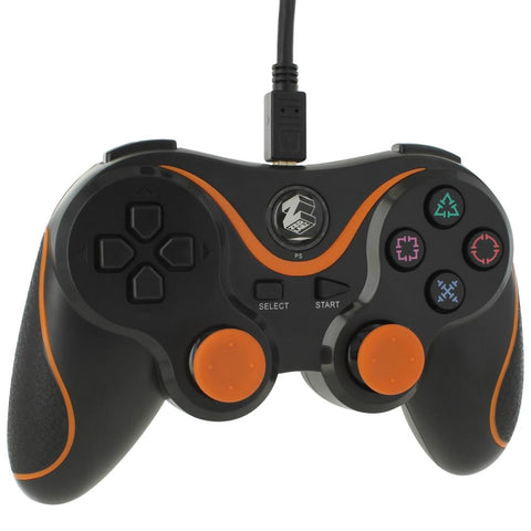 Wired Controller For Sony PS3 With Extra Long 3M Cable - Black & Orange | ZedLabz
