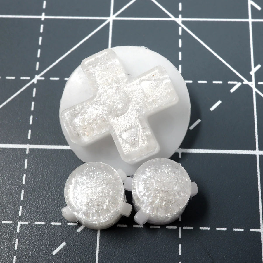 Hand cast custom resin buttons for Nintendo Game Boy Advance - Pearl white [GBA AGB] | Lab Fifteen Co