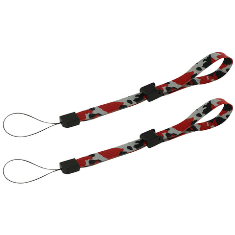 Wrist strap for Wii DS 3DS PSP Vita Camera Mobile Phone adjustable - 2 pack Red Grey Camo | ZedLabz