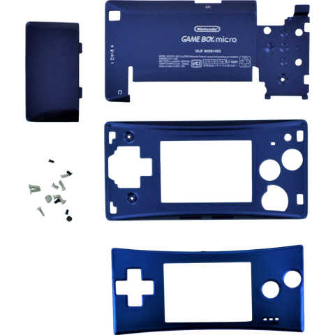 Full housing shell for Nintendo Game Boy Micro console replacement mod kit - Chrome Blue | ZedLabz