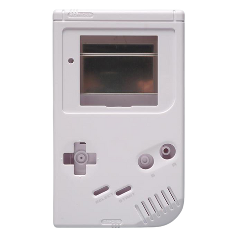 Modified IPS screen ready housing shell for Nintendo Game Boy DMG-01 console - White | Funnyplaying