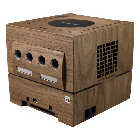Real wood veneer kit for Nintendo GameCube console and Player | Rose Colored Gaming