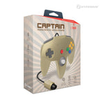 Captain Premium wired controller for Nintendo 64 N64 console - Gold | Hyperkin