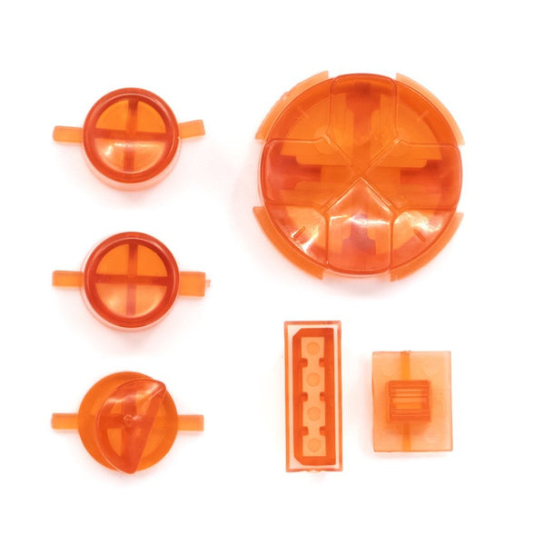 Button Set For Sega Game Gear - Clear Red & Clear Pivot Ball | Retro Modding