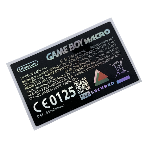 Novelty reproduction holographic model sticker for Game Boy Macro handheld console mod | Obirux