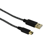 USB charging cable for Nintendo 3DS, 2DS & DSi console 3M braided gold plated extra long play & charge lead with velcro tidy | ZedLabz Ultra