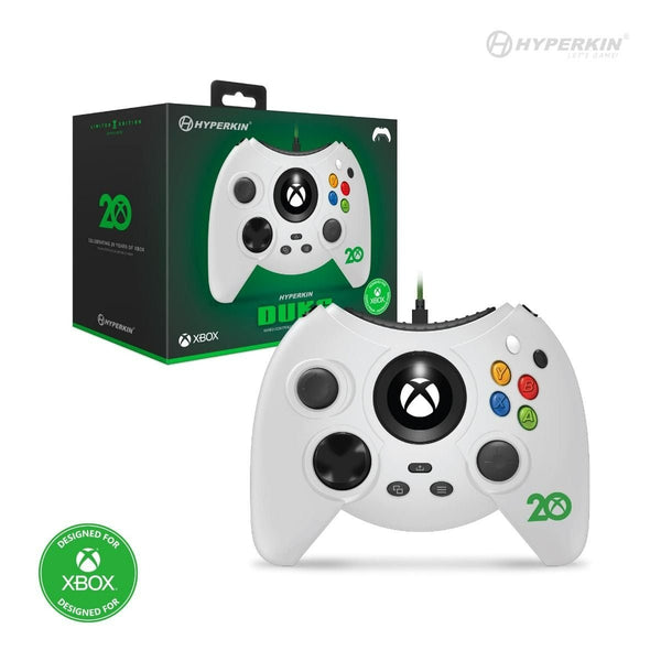 Duke styled Premium wired controller for Xbox Series X/ Xbox Series S/ Xbox One/ Windows 10 PC - White 20th Anniversary Edition | Hyperkin