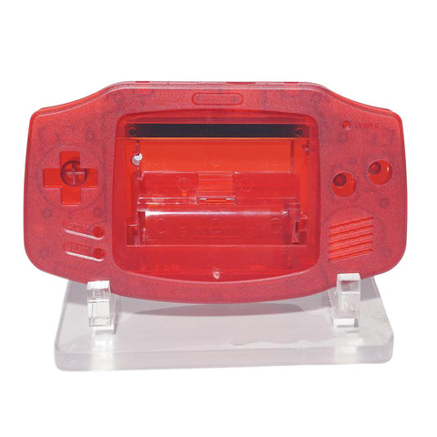 Modified housing front & back shell for IPS LCD screen Nintendo Game Boy Advance - Clear Dark Red | Funnyplaying