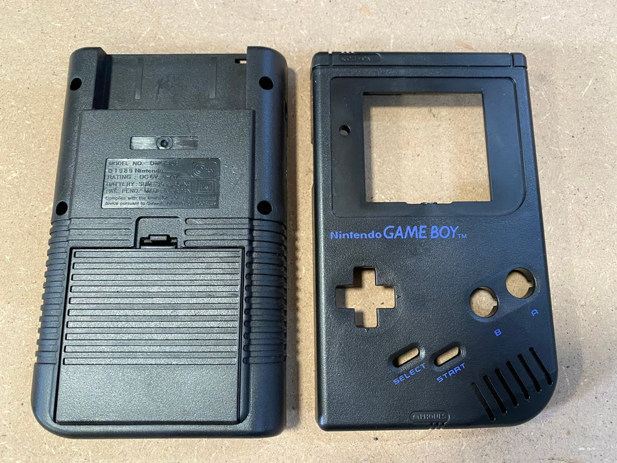 Front & back housing shell for Game Boy DMG-01 - Black | Incomplete clearance 100001 - ZedLabz100001