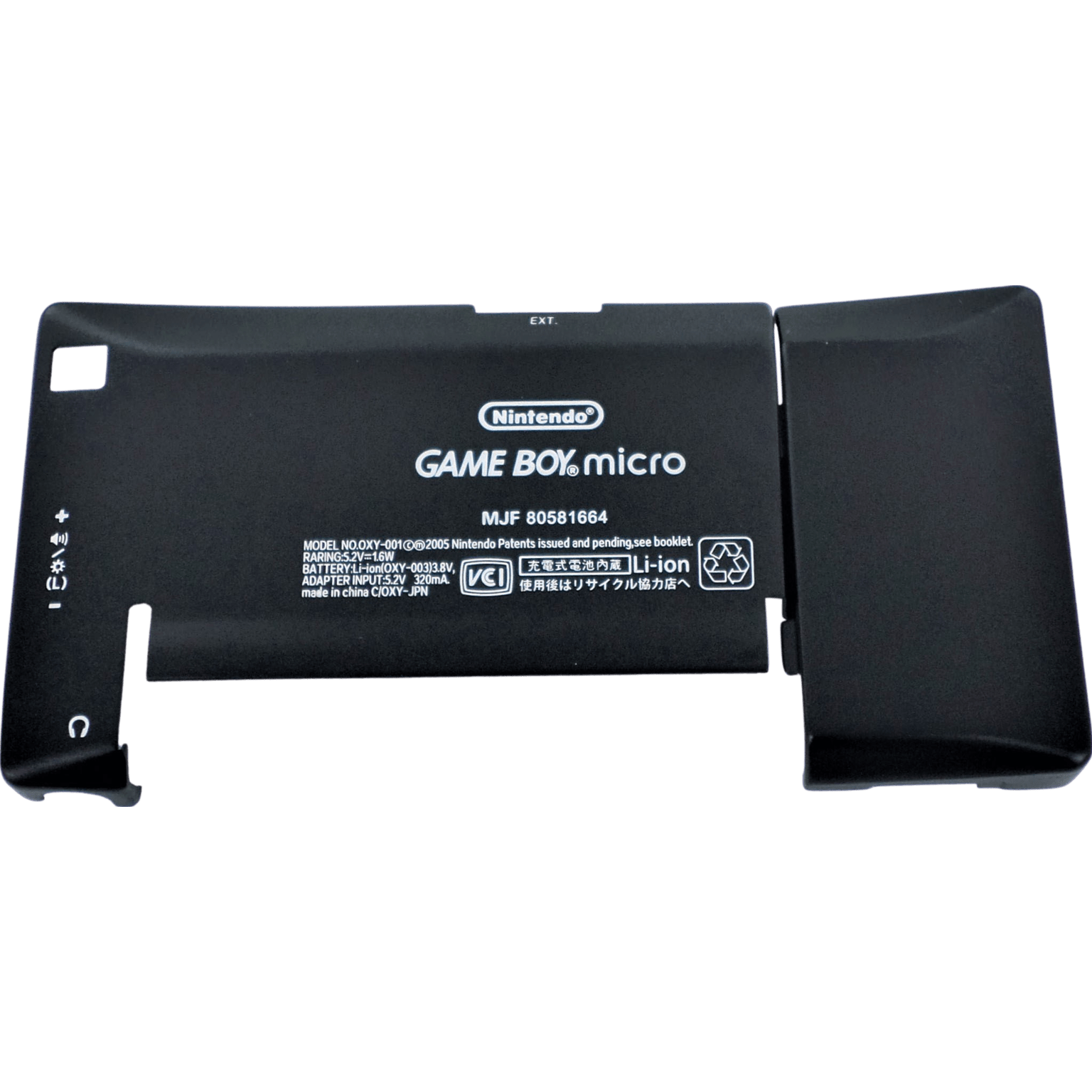 Full housing shell for Nintendo Game Boy Micro console replacement mod kit - Black | ZedLabz - 7