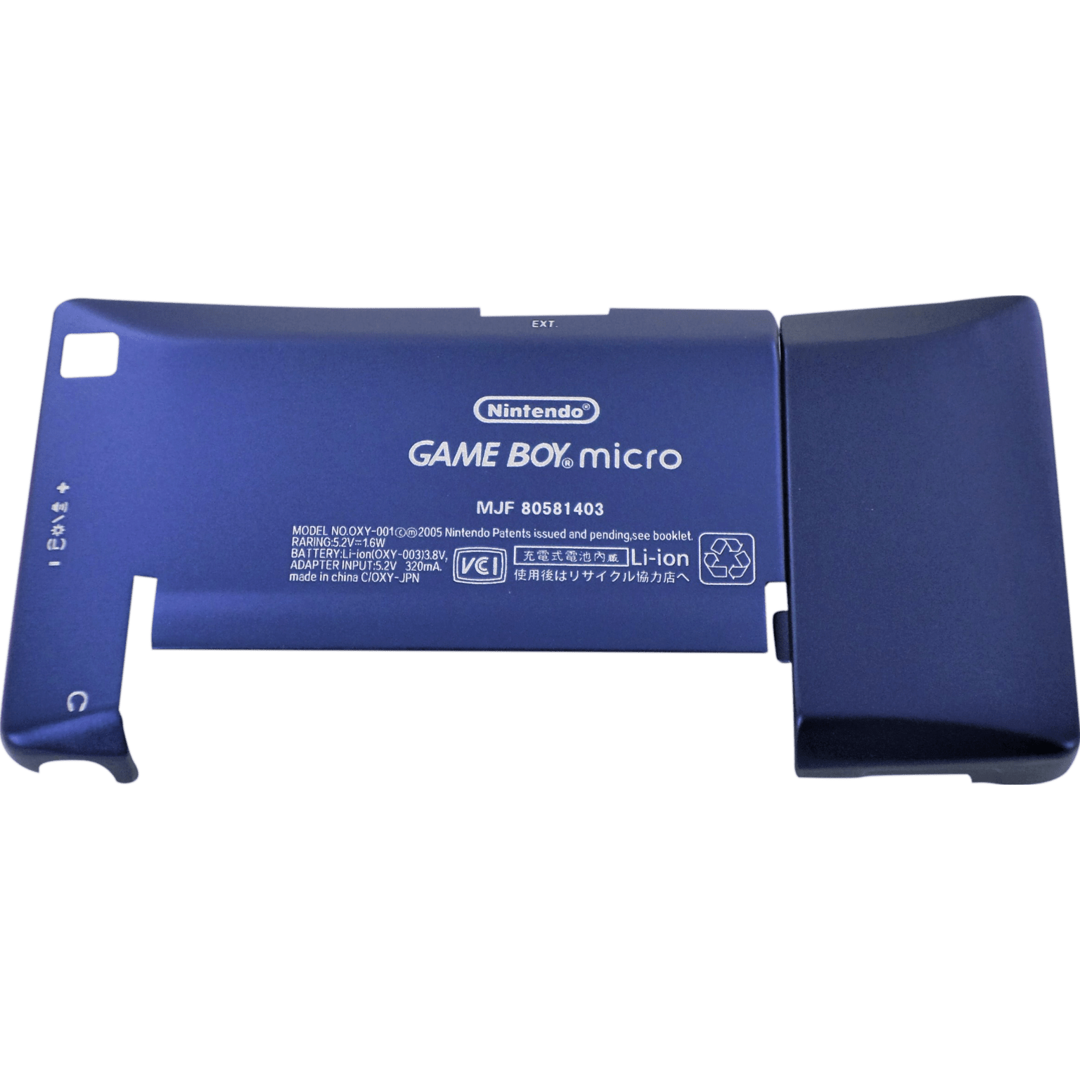 Full housing shell for Nintendo Game Boy Micro console replacement mod kit - Chrome Blue | ZedLabz - 5