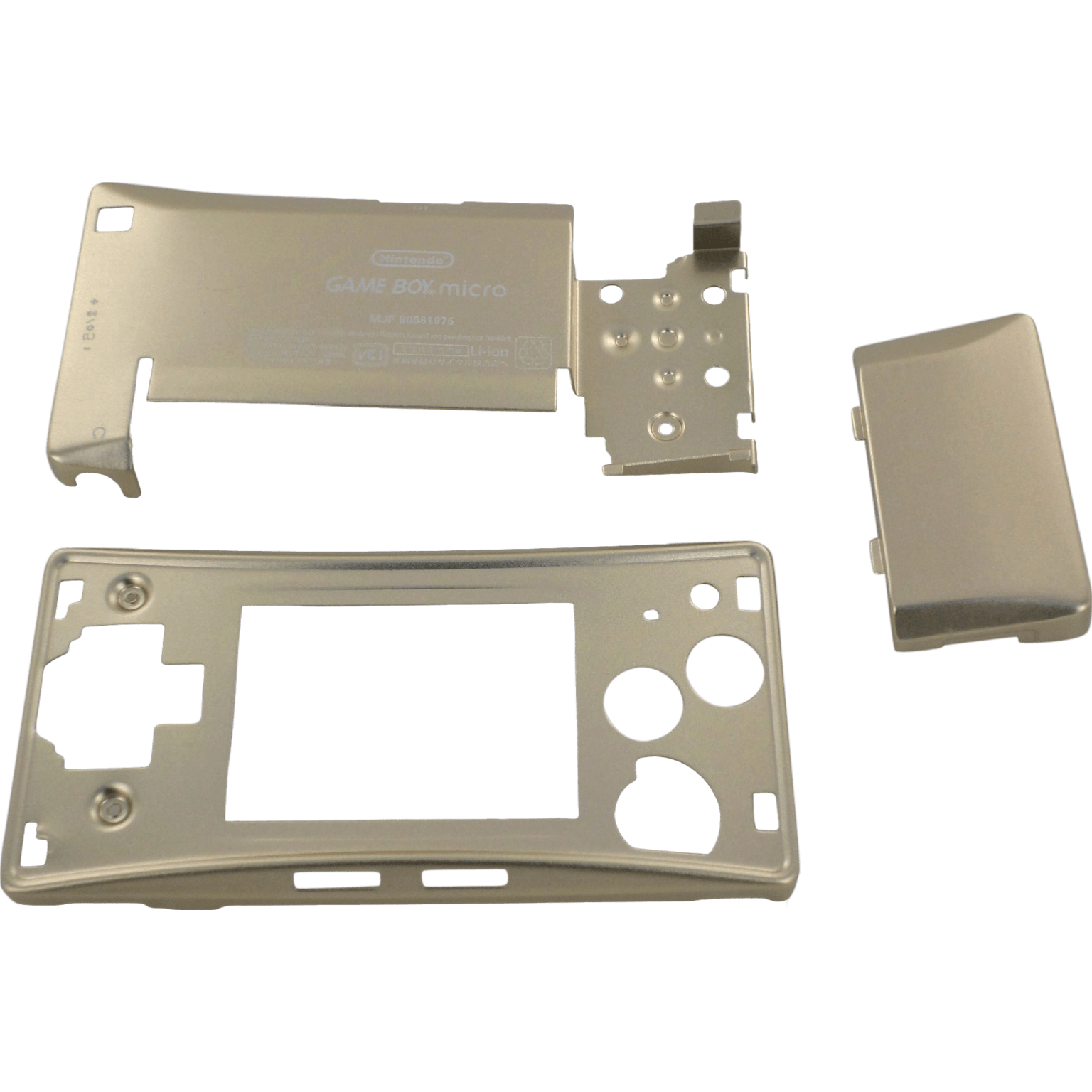 Full housing shell for Nintendo Game Boy Micro console replacement mod kit - Chrome Gold | ZedLabz - 3