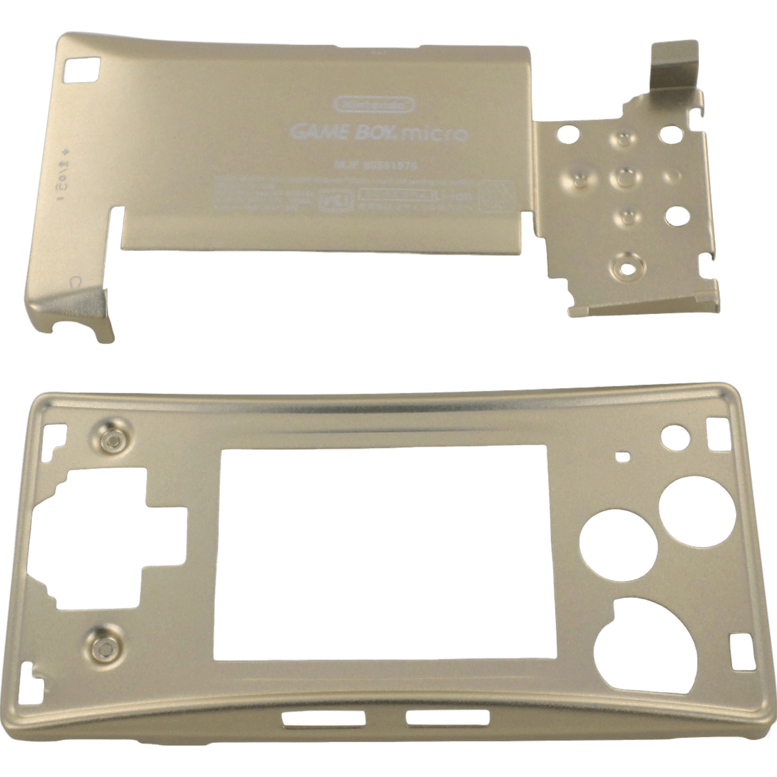 Full housing shell for Nintendo Game Boy Micro console replacement mod kit - Chrome Gold | ZedLabz - 4