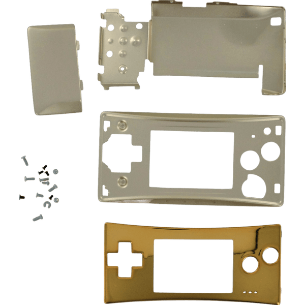 Full housing shell for Nintendo Game Boy Micro console replacement mod kit - Chrome Gold | ZedLabz