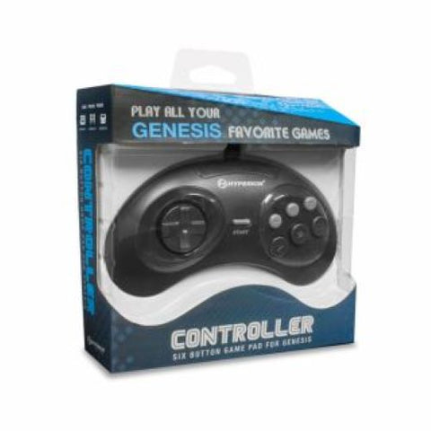 GN6 Premium controller for Sega Genesis - Black | Hyperkin