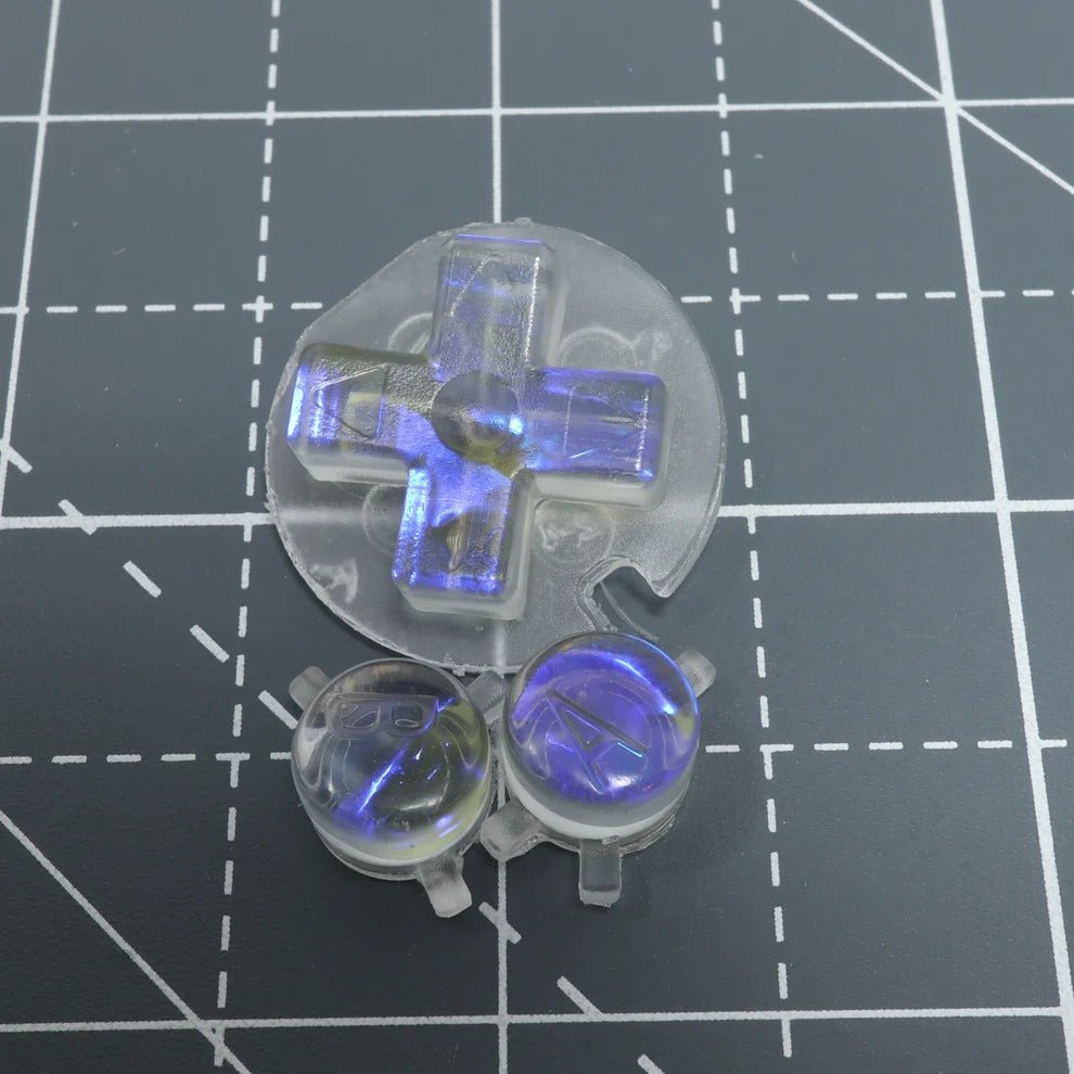 Hand cast custom resin buttons for Nintendo Game Boy Color (GBC CGB) - Midnight Opal | Lab Fifteen Co - 1
