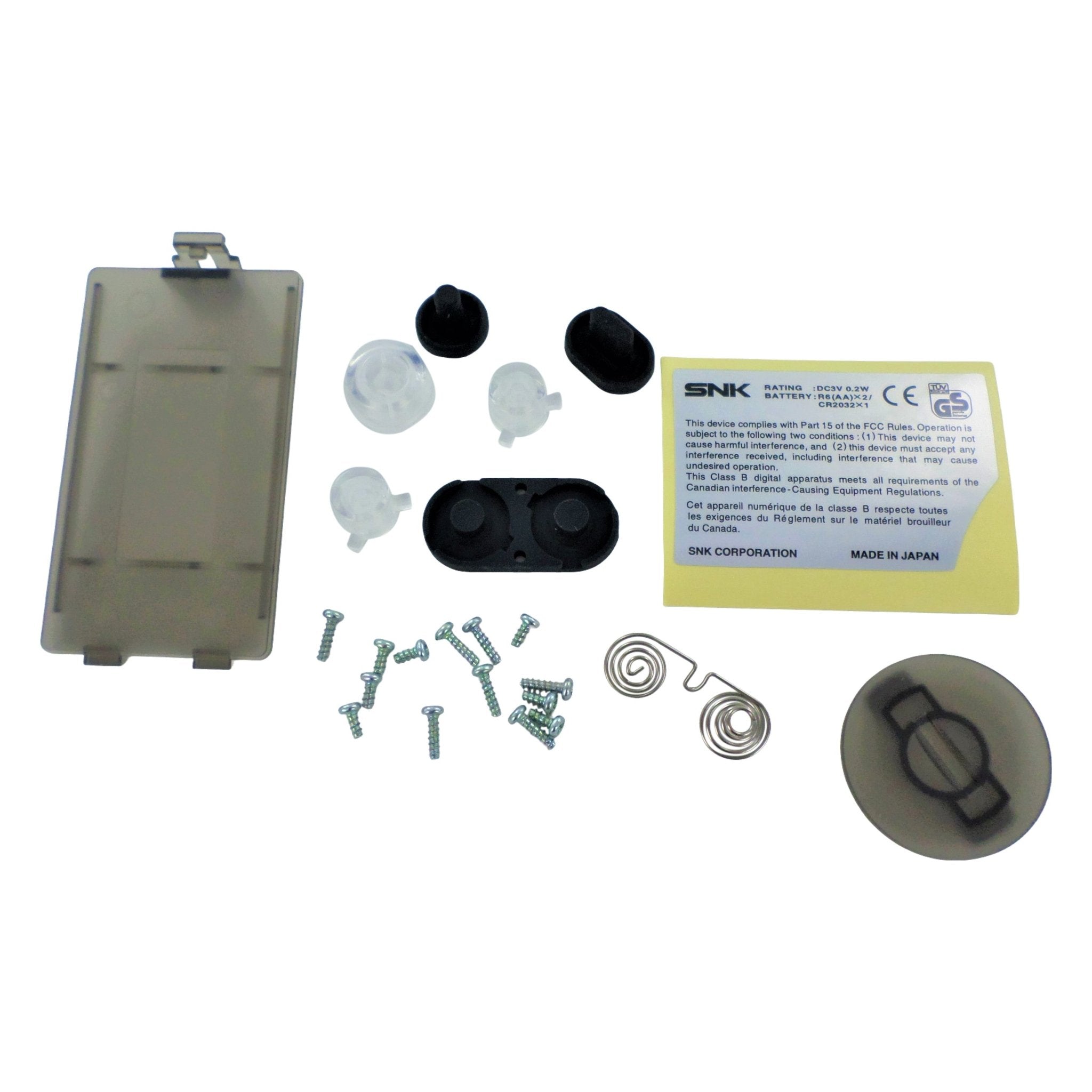 Housing shell for Neo Geo Pocket Color console repairs kit replacement - Clear Black | ZedLabz - 5