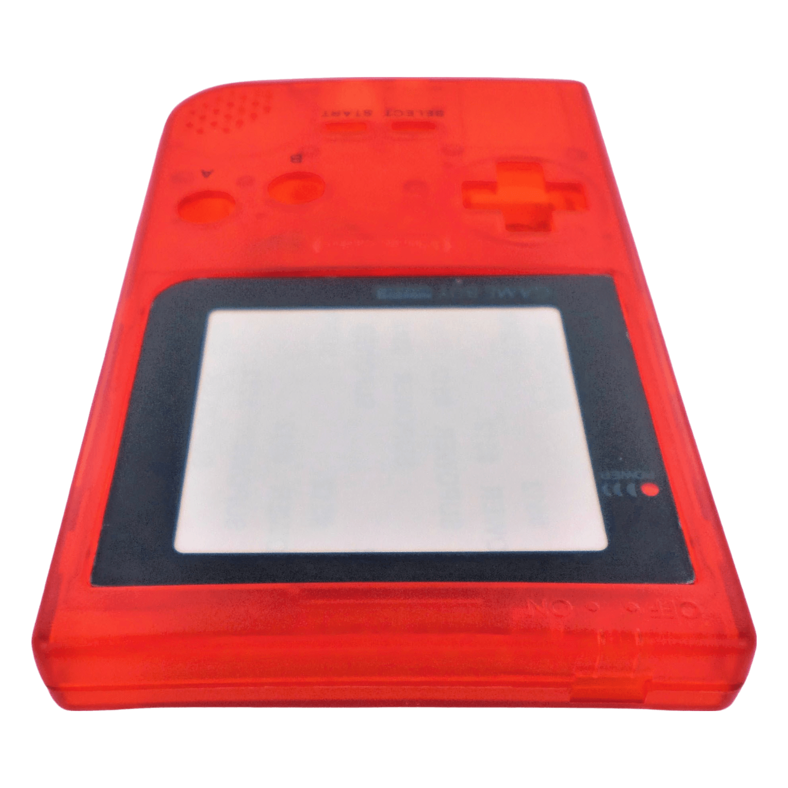 Housing shell for Nintendo Game Boy Pocket console repair replacement kit - Clear Red\Black Writing | ZedLabz - 4