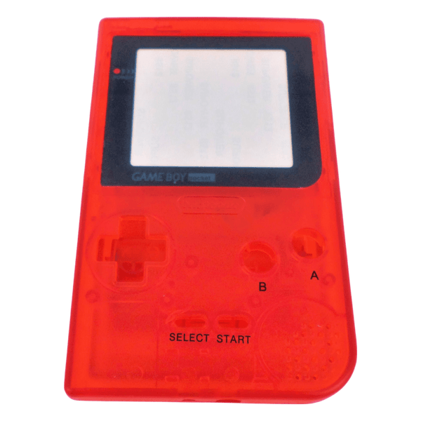 Housing shell for Nintendo Game Boy Pocket console repair replacement kit - Clear Red\Black Writing | ZedLabz