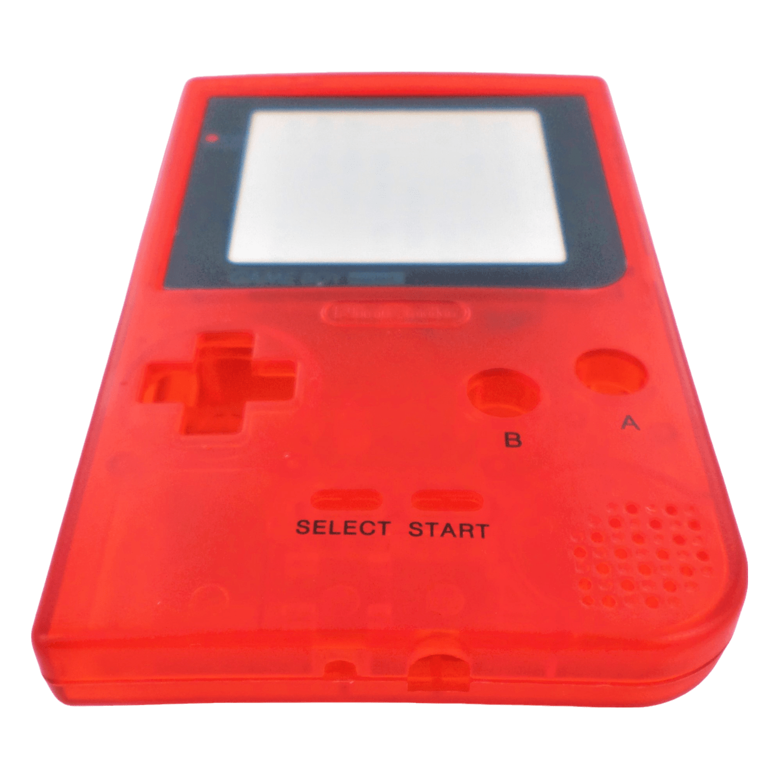 Housing shell for Nintendo Game Boy Pocket console repair replacement kit - Clear Red\Black Writing | ZedLabz - 3