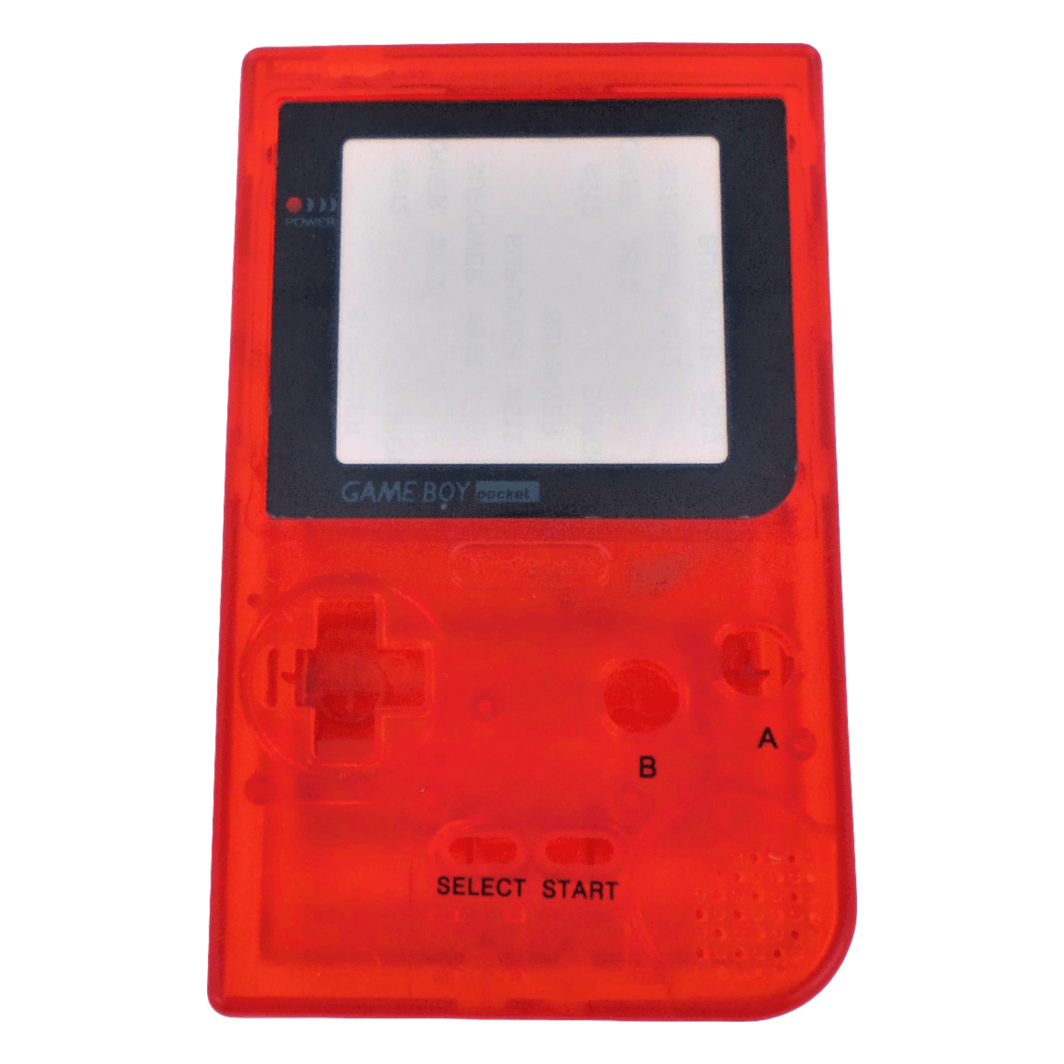 Housing shell for Nintendo Game Boy Pocket console repair replacement kit - Clear Red\Black Writing | ZedLabz - 1