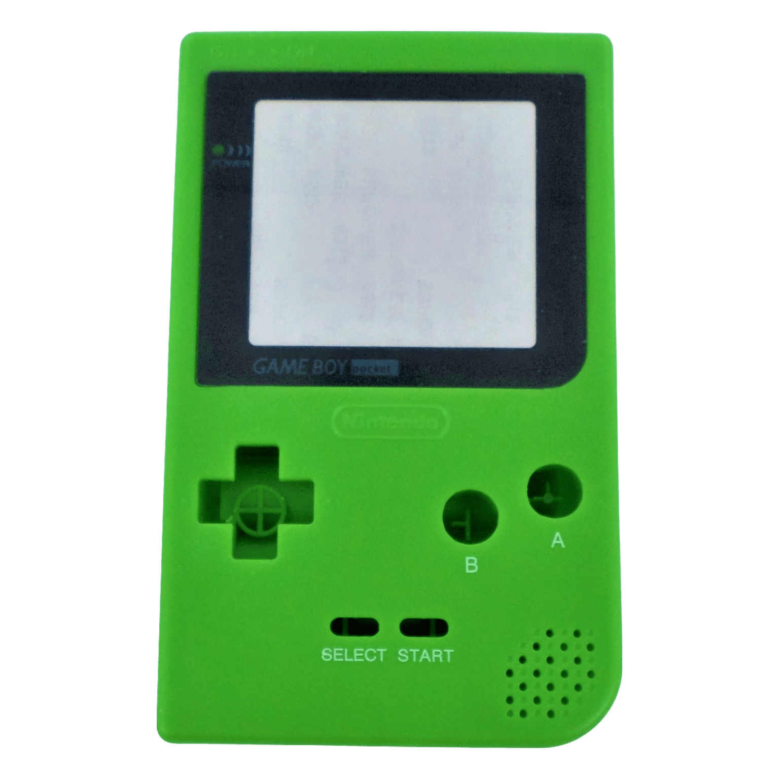 Housing shell for Nintendo GameBoy Pocket console case repair replacement kit - Green/White Writing | ZedLabz - 1