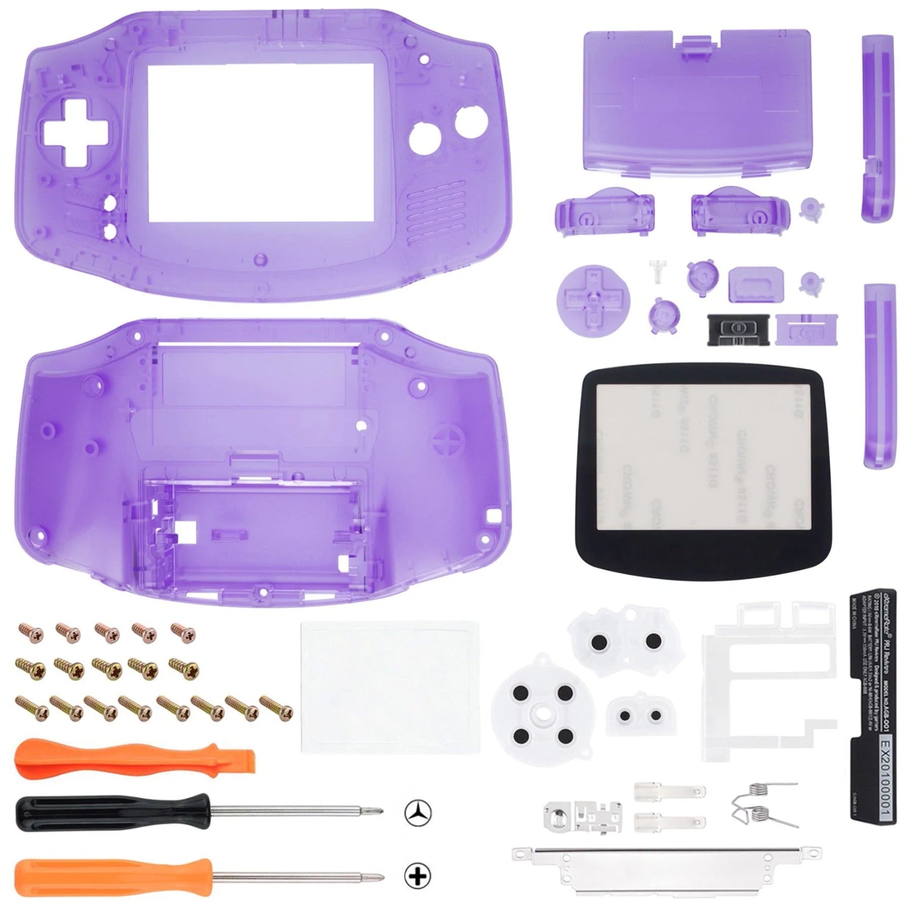 IPS ready shell for Nintendo Game Boy Advance custom modified replacement housing kit supports IPS & Original screens - Semi Transparent GBA AGB | eXtremeRate - 2