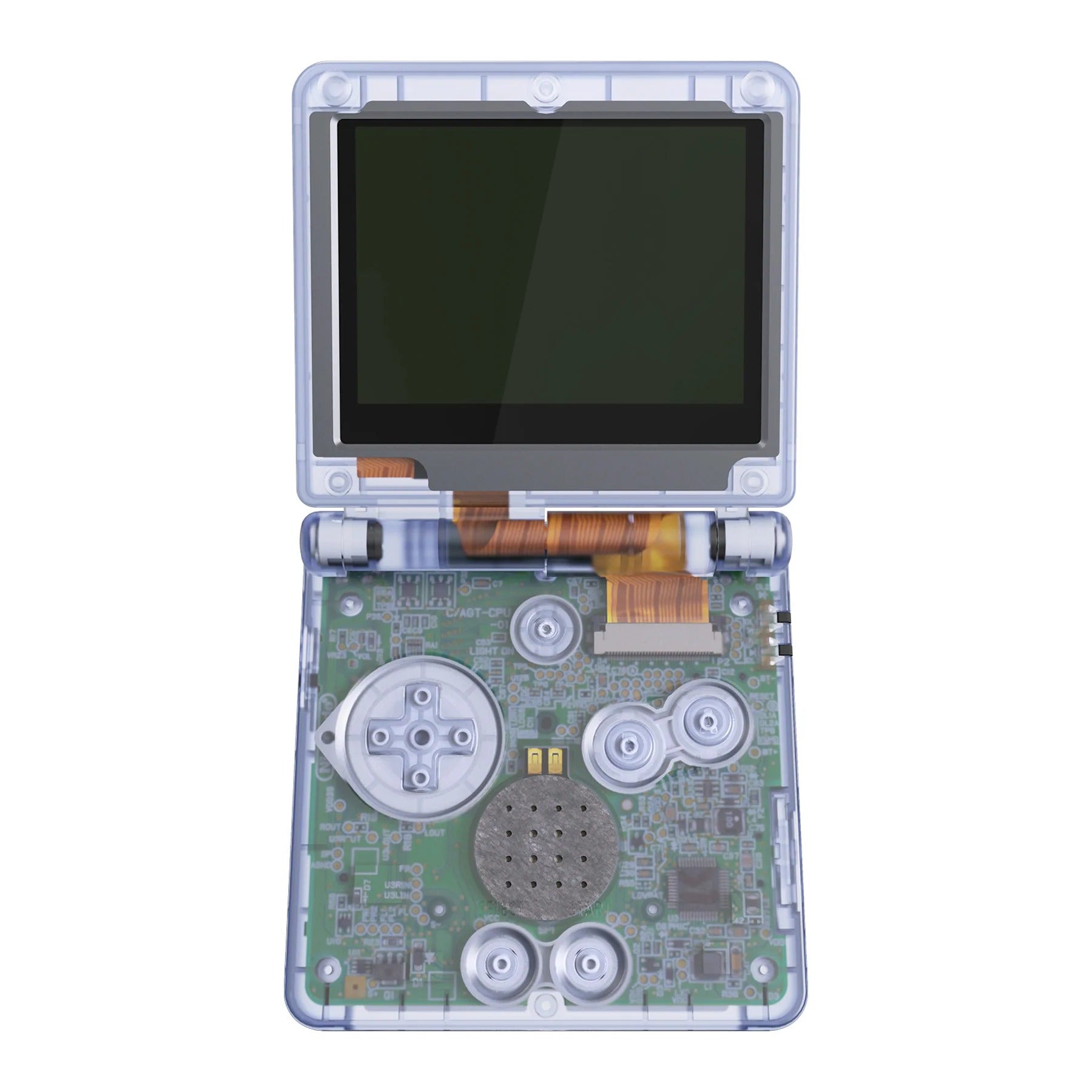 IPS ready shell for Nintendo Game Boy Advance SP custom modified replacement housing supports IPS & Original screens - Semi Transparent AGS GBA SP | eXtremeRate - 18