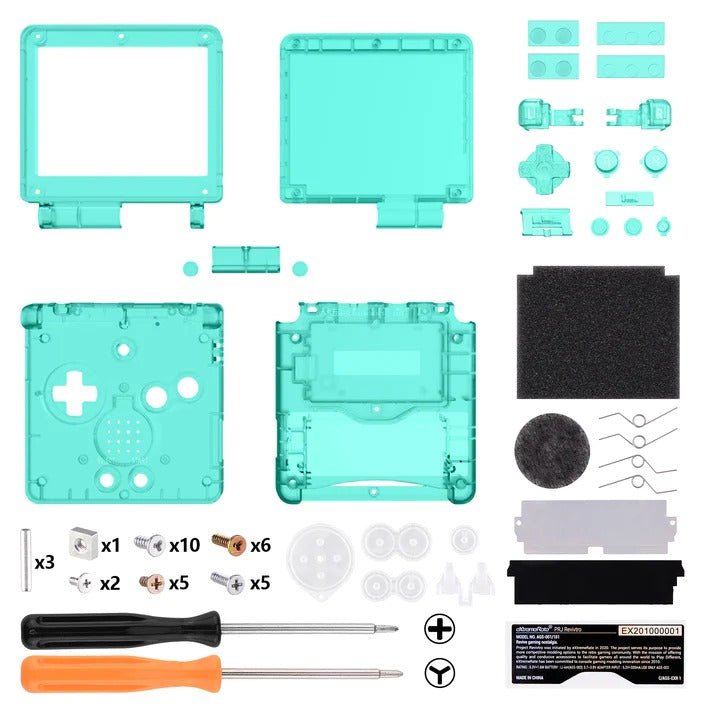 IPS ready shell for Nintendo Game Boy Advance SP custom modified replacement housing supports IPS & Original screens - Semi Transparent AGS GBA SP | eXtremeRate - 1