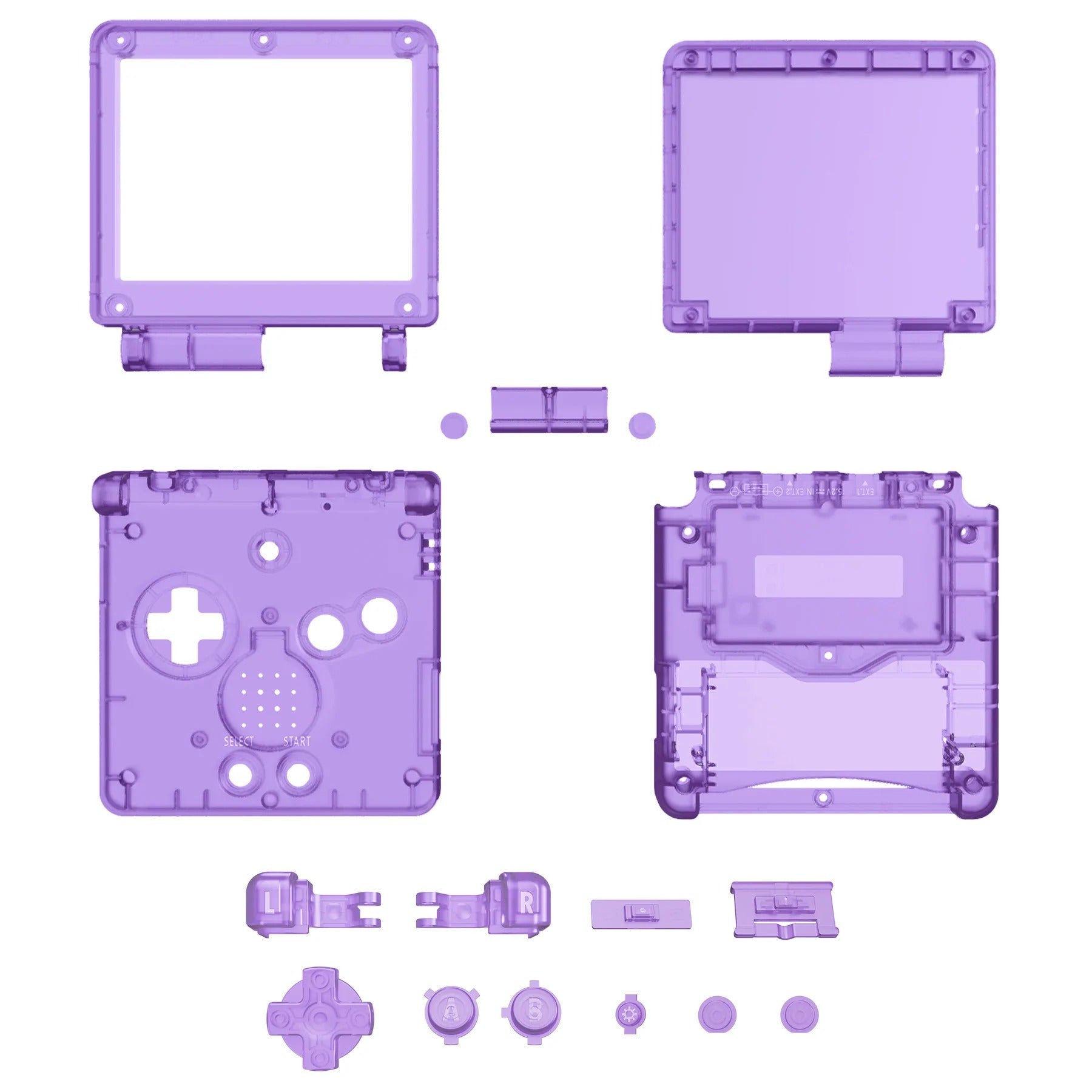 IPS ready shell for Nintendo Game Boy Advance SP custom modified replacement housing supports IPS & Original screens - Semi Transparent AGS GBA SP | eXtremeRate - 7