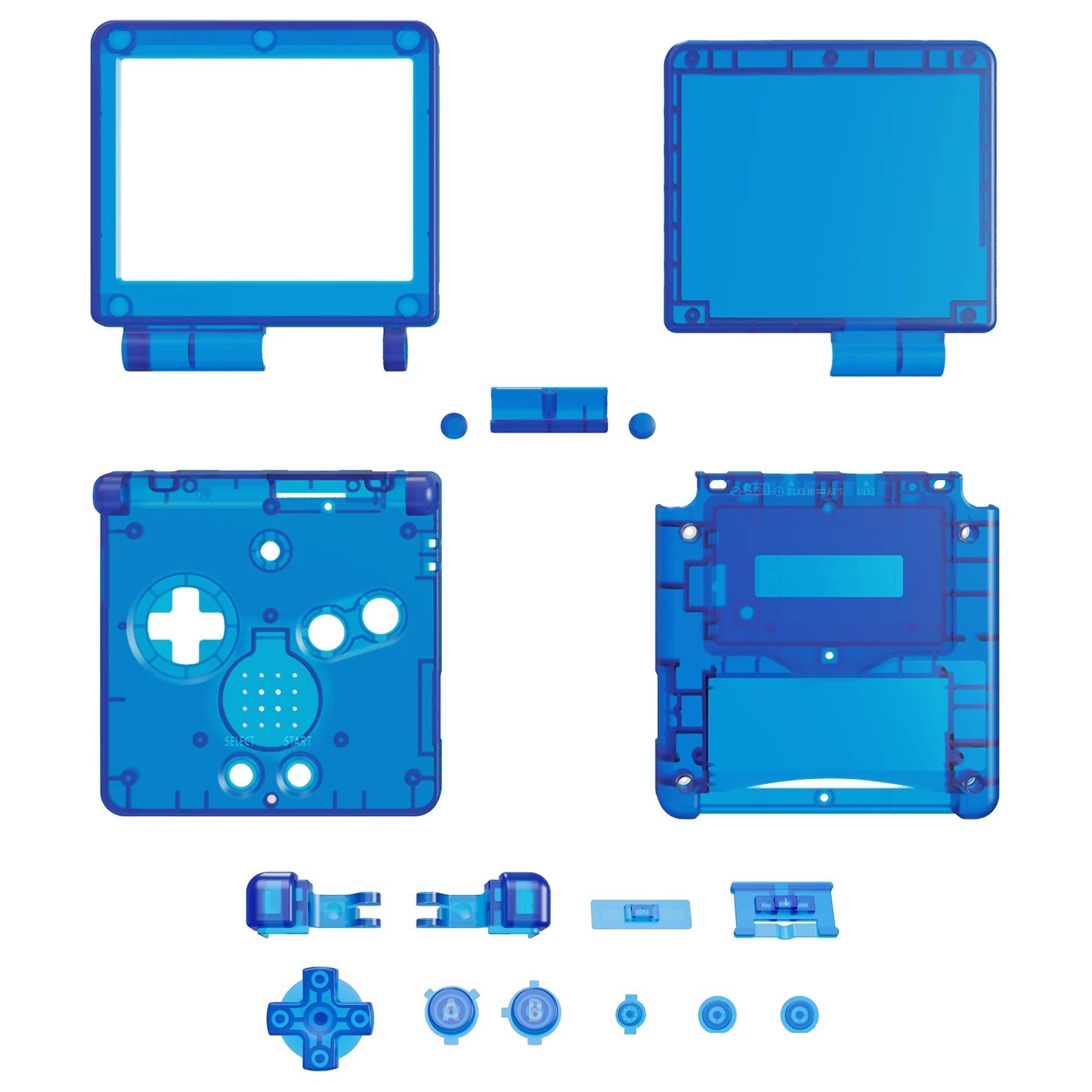 IPS ready shell for Nintendo Game Boy Advance SP custom modified replacement housing supports IPS & Original screens - Semi Transparent AGS GBA SP | eXtremeRate - 2