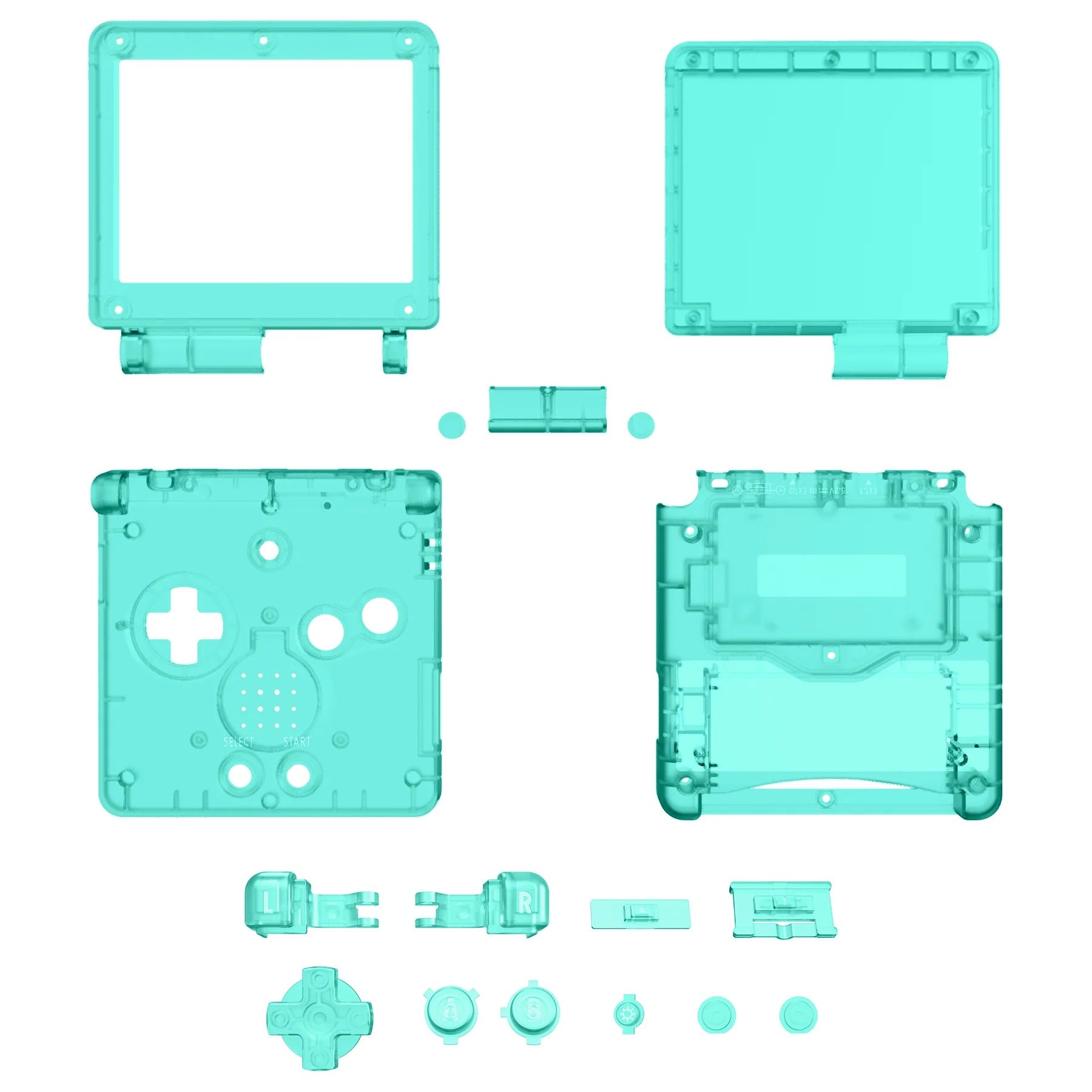 IPS ready shell for Nintendo Game Boy Advance SP custom modified replacement housing supports IPS & Original screens - Semi Transparent AGS GBA SP | eXtremeRate - 4