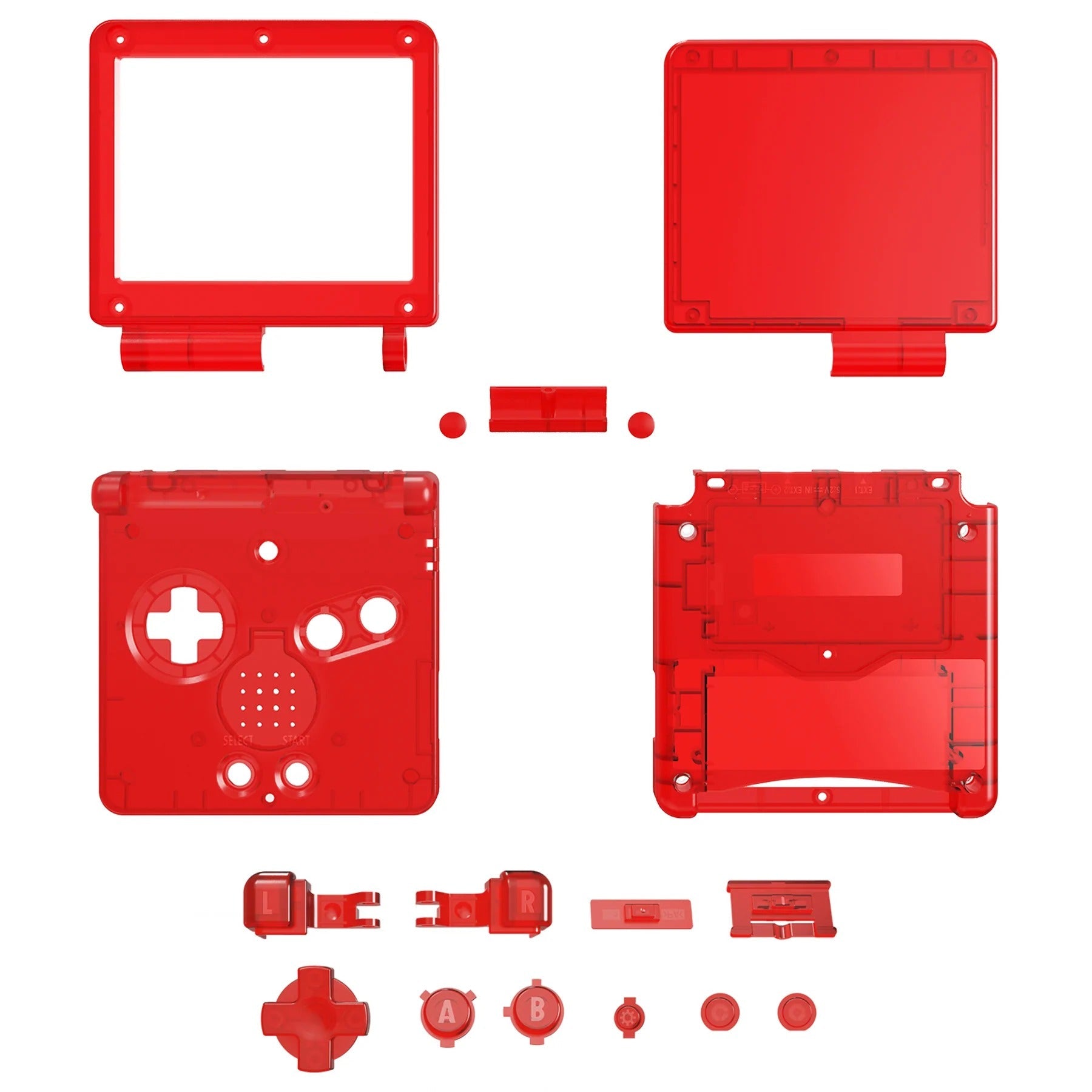 IPS ready shell for Nintendo Game Boy Advance SP custom modified replacement housing supports IPS & Original screens - Semi Transparent AGS GBA SP | eXtremeRate - 3