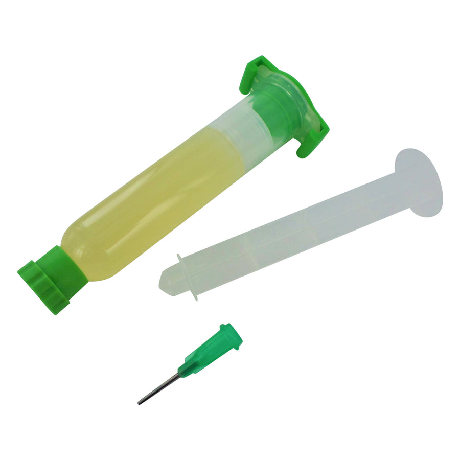 Flux paste gel rework repair tool for repairs & mods with manual syringe & guidance tip - 10 grams | SolderKing