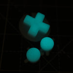 Hand cast custom resin buttons for Nintendo Game Boy Color - Glow in the dark Aqua | Lab Fifteen Co