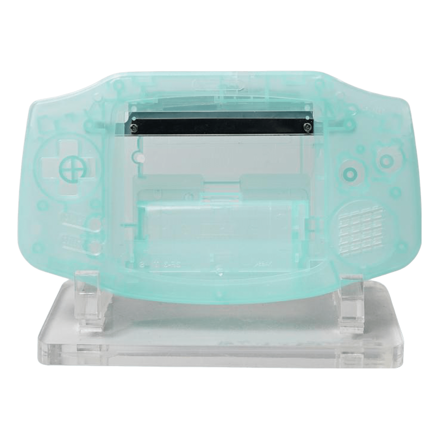 Modified housing front & back shell for IPS LCD screen Nintendo Game Boy Advance console - Clear Mint Green | Funnyplaying - 1