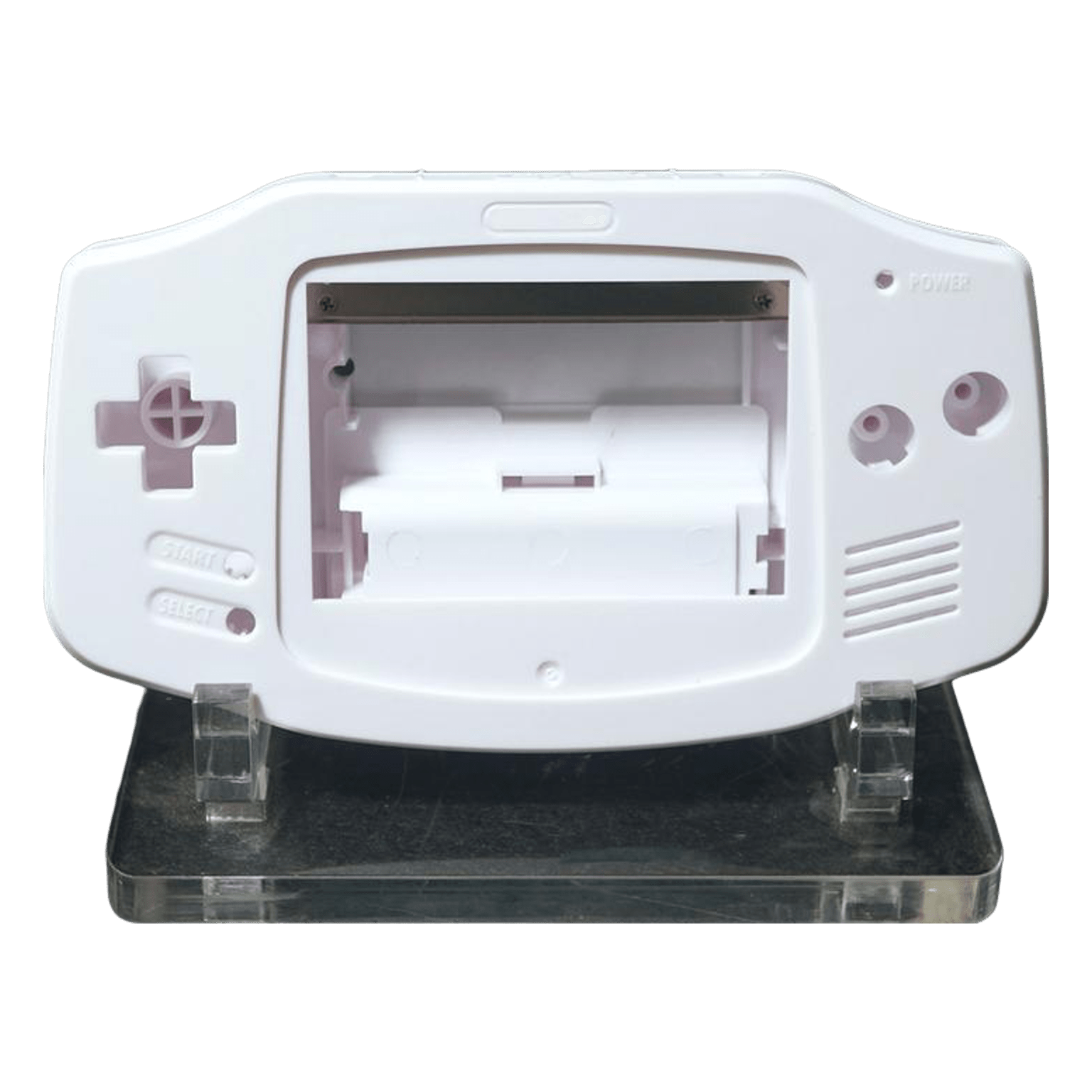 Modified housing front & back shell for IPS LCD screen Nintendo Game Boy Advance console - Pure White | Funnyplaying - 1