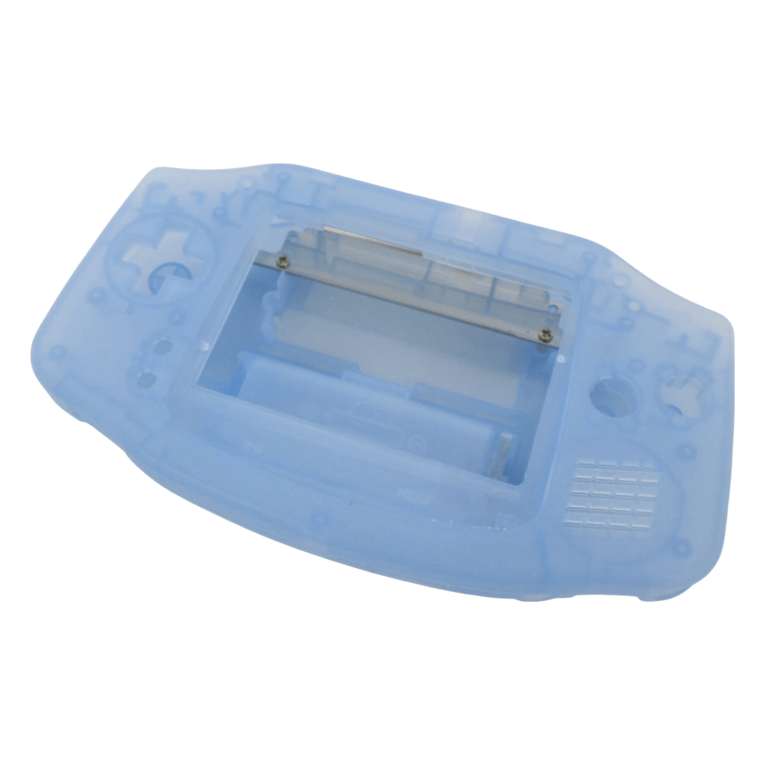 Modified housing front & back shell for IPS LCD screen Nintendo Game Boy Advance replacement - Transparent Blue Glow in the dark | Funnyplaying - 1