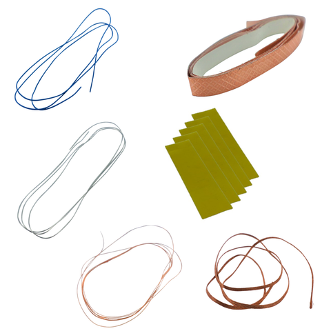 Beginner essentials kit for repairs & mods Solder, Solder wick, hook up & bare copper wire, Kapton & copper tape - 50cm | ZedLabz