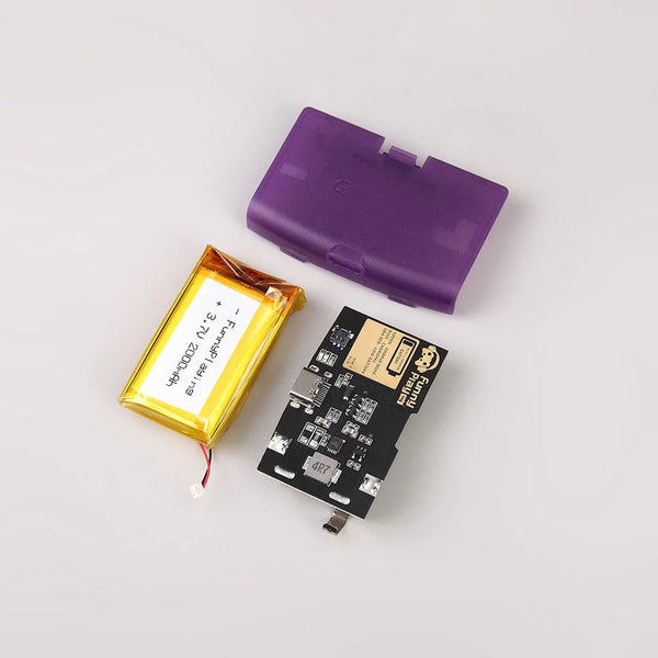 Rechargeable battery pack for Nintendo Game Boy Advance USB C mod 1800 Mah Lipo - Clear purple | Funnyplaying