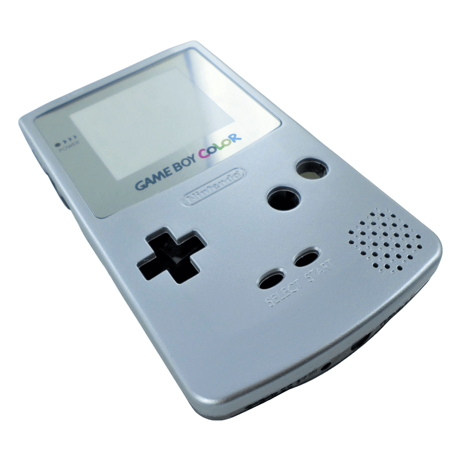 Replacement housing shell case repair kit for Nintendo Game Boy Color handheld console - Two Tone Silver/Clear Black | ZedLabz - 3