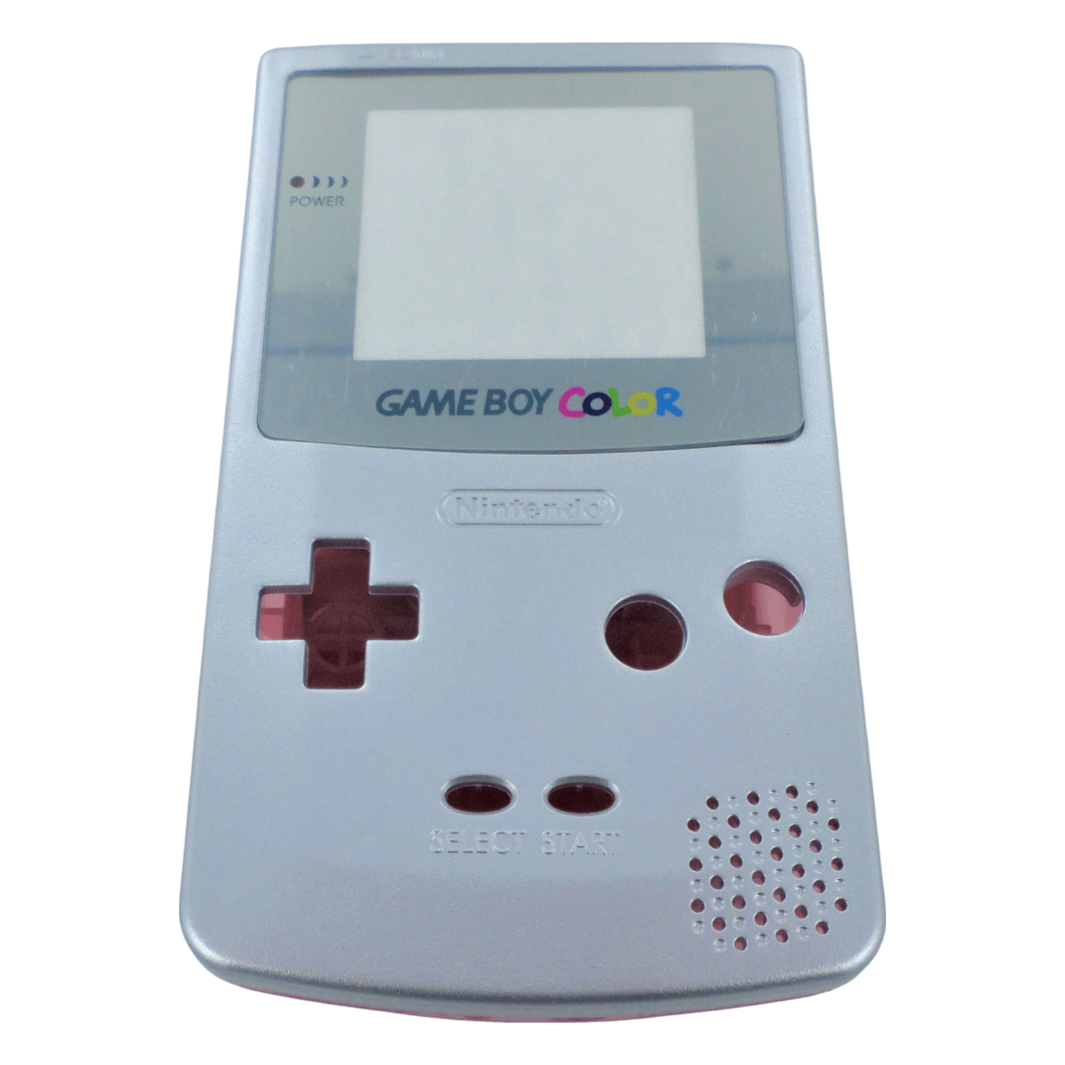 Replacement housing shell case repair kit for Nintendo Game Boy Color - Two Tone Silver/Clear Pink | ZedLabz - 1