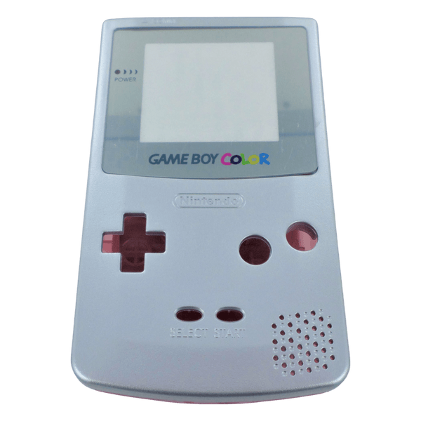 Replacement housing shell case repair kit for Nintendo Game Boy Color - Two Tone Silver/Clear Pink | ZedLabz