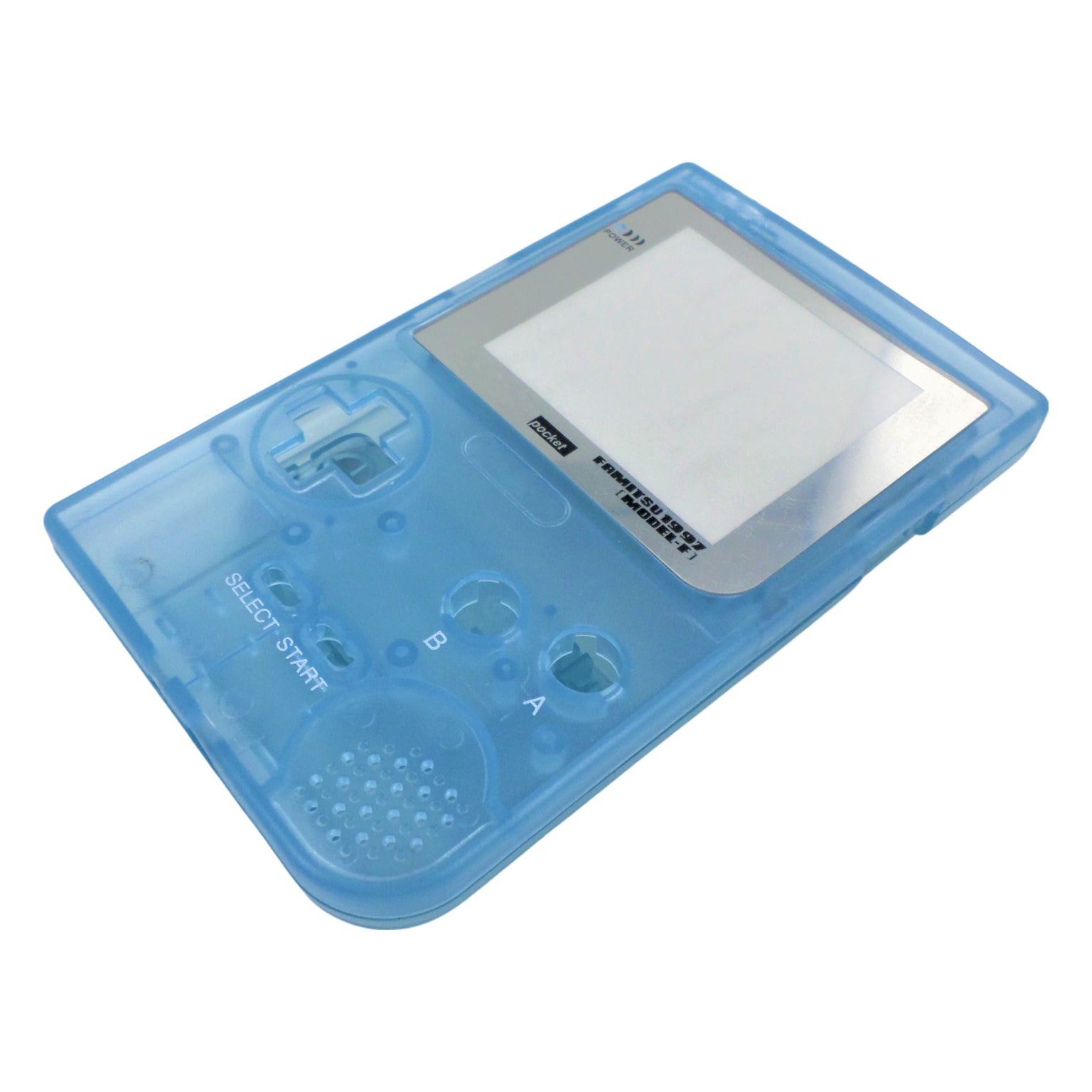 Replacement housing shell case repair kit for Nintendo Game Boy Pocket - Clear Ice Blue | ZedLabz - 2