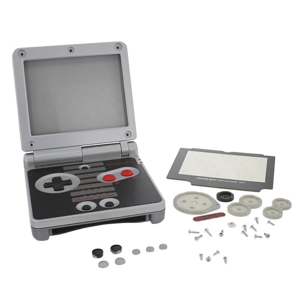 Replacement Housing Shell Kit For Nintendo Game Boy Advance SP - NES Silver & Grey | ZedLabz