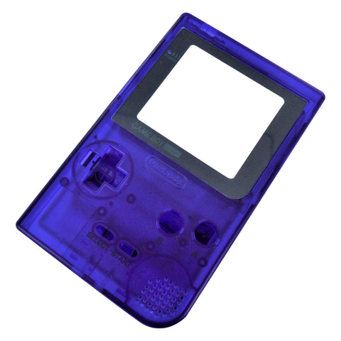 Housing shell for Nintendo GameBoy Pocket console case repair kit - Clear purple/Black Writing | ZedLabz